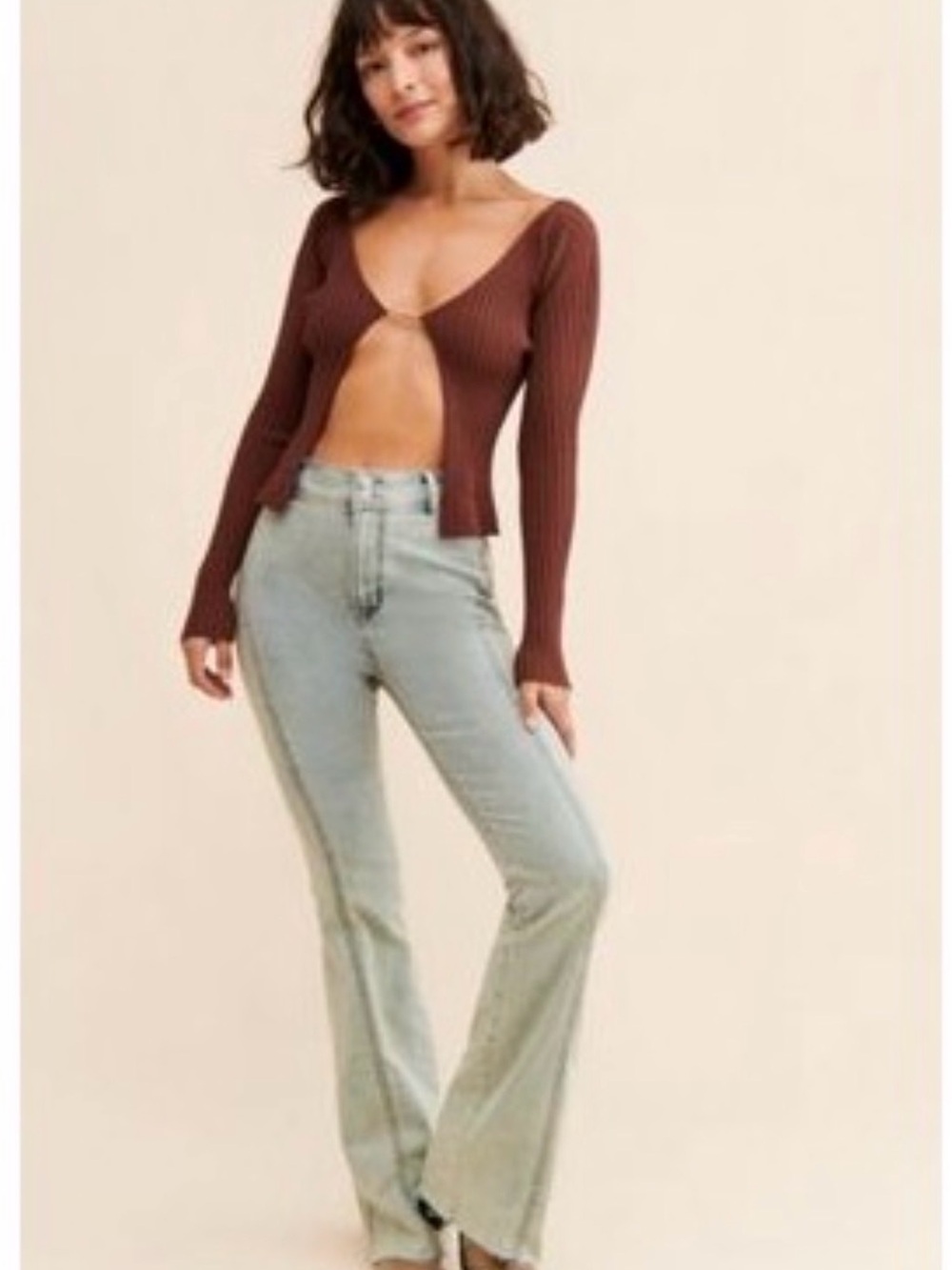 Free People Head Turner Slim Flare Jeans